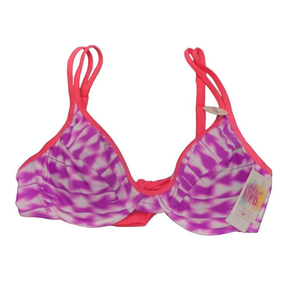 Hula Honey Underwire Bikini Top D Cup Adjustable Back NWT